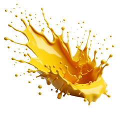 Wall Mural - Yellow paint splash isolated on white background