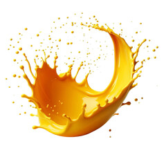 Wall Mural - Yellow paint splash isolated on white background