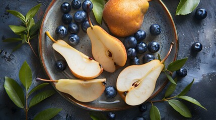 Sticker - Pears cut into slices and laid