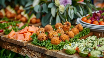 Sticker - Snacks for the wedding buffet neatly arranged