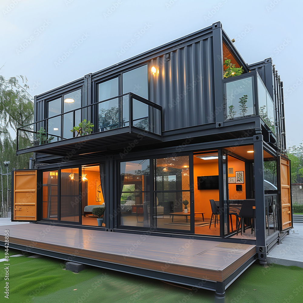 Modern Modular Container House a modern modular home constructed from shipping containers, mobile ...