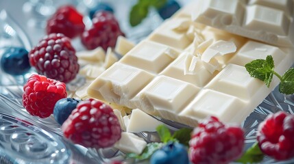 Wall Mural - White chocolate pieces of which are placed img