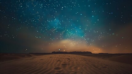 Wall Mural - The starry sky stretches over the desert dotted image