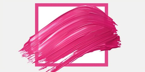 Wall Mural - Abstract Pink Brush Stroke with Frame