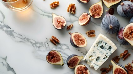 Poster - Gorgonzola with blue veins laid out image