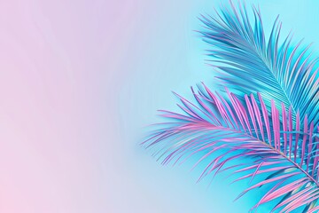 Sticker - Vibrant Palm Leaves on Soft Background