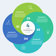 © Flookker - Circle chart infographic template with 4 options for presentations