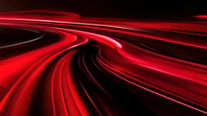 Wall Mural - streaks of red and white light trails in motion on a dark background, creating a dynamic and futuris