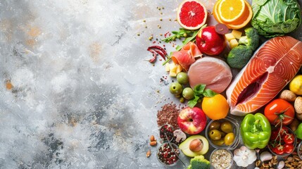 Background concept for World Food Safety Day with fresh and hygienic food items on a clean backdrop