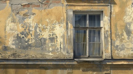 Wall Mural - Repairing and painting house facade and window texture