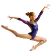 © ZeyBer - Female gymnast in mid-air, demonstrating skill and precision in her performance