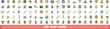 © ylivdesign - 100 clay icons set. Color line set of clay vector icons thin line color flat on white