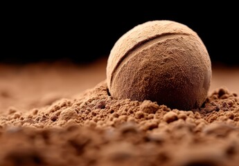 Canvas Print - Delicious chocolate truffle on cocoa powder