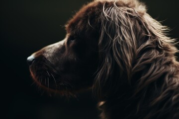 Poster - Closeup of a furry dog's face