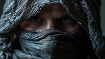 Poster - mysterious person in dark hooded cloak