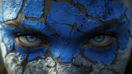 Poster - close-up of a mysterious blue face