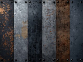 Sticker - Grunge metal texture background with rivets