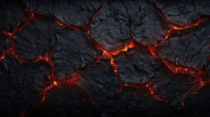 Poster - Fiery volcanic rock texture