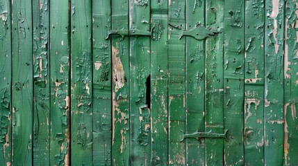 Poster - Texture of green wooden wall