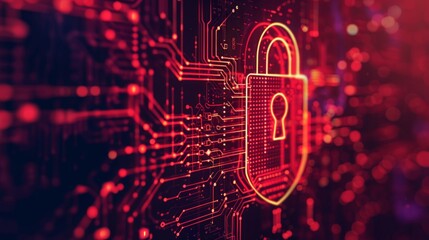 Good protection from hacker attack, cybersecurity concept, data protection or firewall
