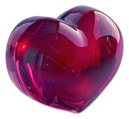 Wall Mural - Glossy red glass heart