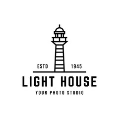 Canvas Print - Lighthouse Design Element in Vintage Style for Logo or Badge Retro vector illustration. Vector illustration.