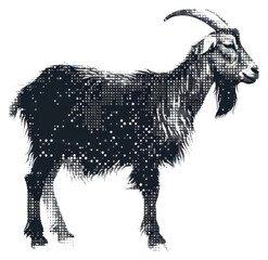 Sticker - PNG Abstract goat silhouette with dots