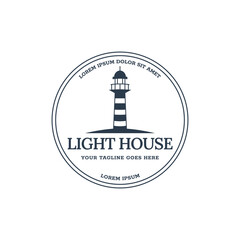 Canvas Print - Lighthouse Design Element in Vintage Style for Logo or Badge Retro vector illustration. Vector illustration.