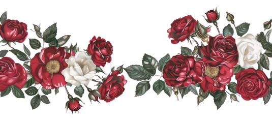 Wall Mural - PNG Elegant floral rose illustration