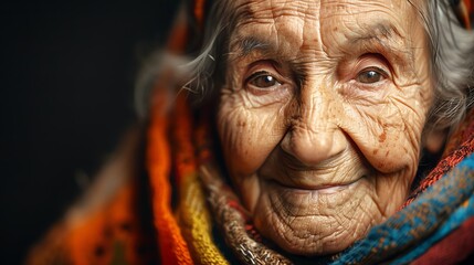 Sticker - Close up portrait of a smiling elderly woman.