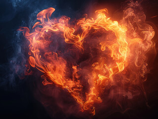 Fire heart flame love passion abstract smoke valentine background hot. Heart flame fire black burn shape design fiery icon tongue warm art phoenix heat magic image tattoo fireplace hell red danger.