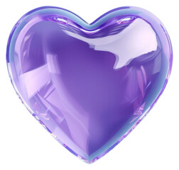 Sticker - PNG  Purple glass heart on blue