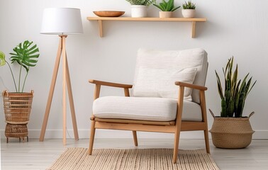 White Armchair in Modern Living Room