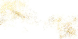 Gold Foil splatter glitter Golden  stroke on transparent background.Festive background with gold glitter and confetti for celebration with glowing golden particles.