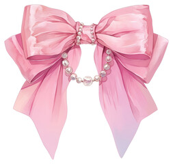 Canvas Print - Elegant pink bow illustration