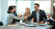 © Bojan - Welcoming the new employee, business people and manager create a friendly group atmosphere.