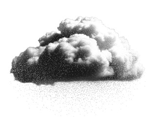 Wall Mural - png detailed cloud with falling rain