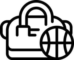 Wall Mural - Line icon of a sports bag for carrying basketball equipment and sportswear