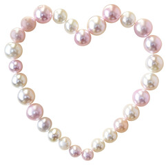 Canvas Print - PNG  Elegant heart-shaped pearl arrangement