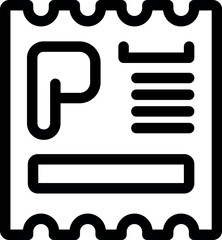 Wall Mural - Simple parking ticket icon representing a fine for a parking violation