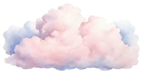 Wall Mural - PNG  Dreamy pastel watercolor cloudscape