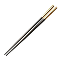 A pair of chopsticks with gold accents