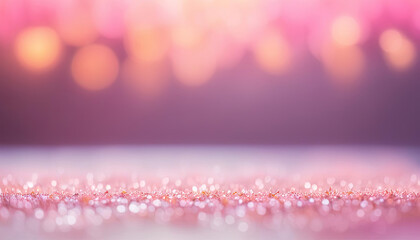 Wall Mural - romantic pink glitter lights background card