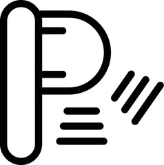 Wall Mural - parking sensor icon depicting a car using ultrasonic waves to determine the proximity of an object