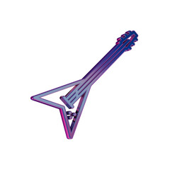 Wall Mural - 3D Neon Retro Icon - Hevy Metal Electric Guitar