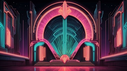 art deco retro neon