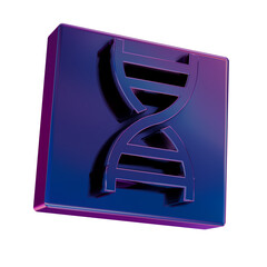 Aufkleber - 3D Neon Retro Icon -  DNA symbol
