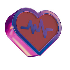 Aufkleber - 3D Neon Retro Icon -  Heart symbol
