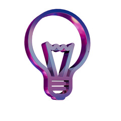 Aufkleber - 3D Neon Retro Icon -  Light Bulb symbol