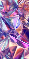 Wall Mural - A colorful, abstract image of a diamond-shaped pattern with a blue and pink hue. The image is made up of many small triangles and squares, creating a sense of depth and movement